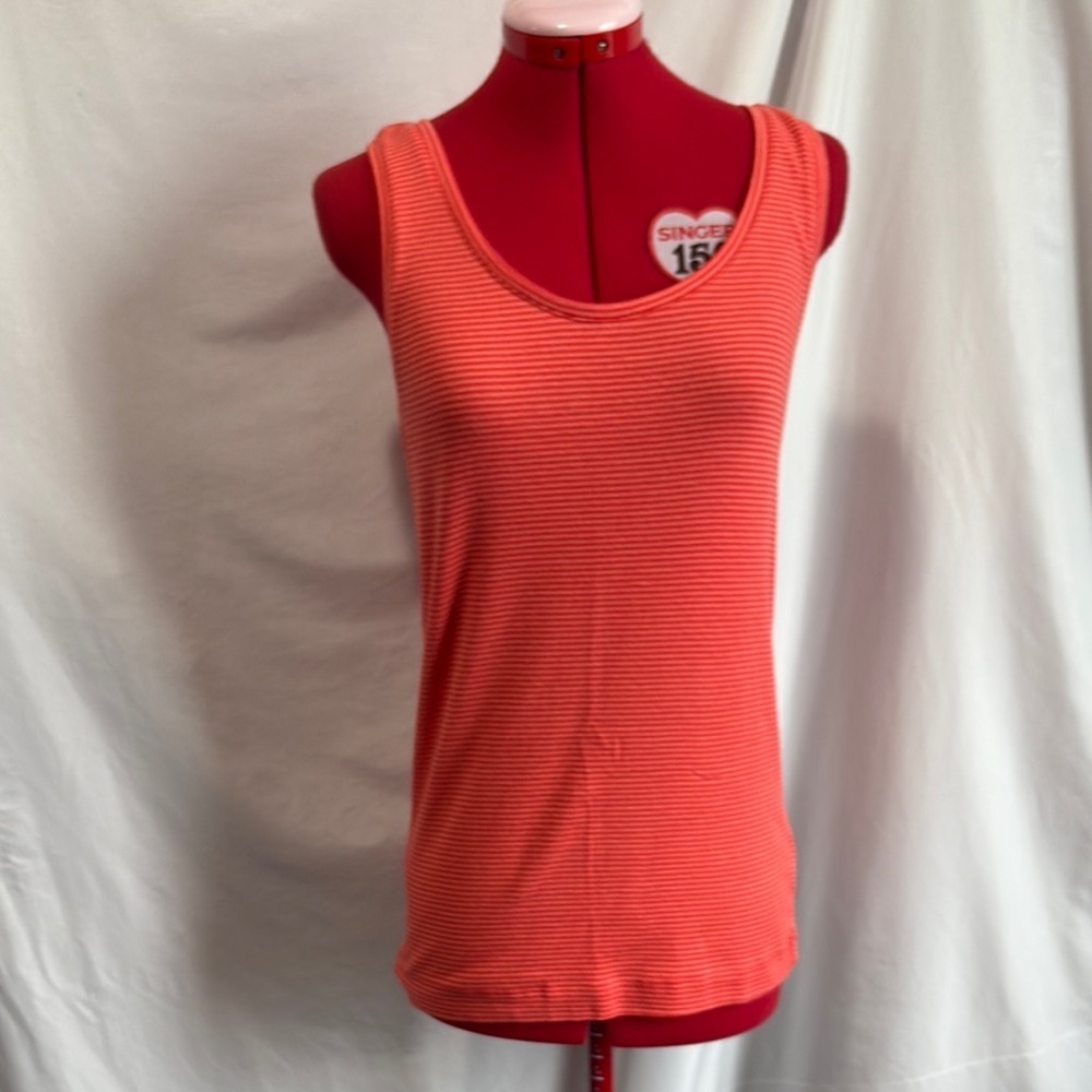 Denver Hayes Coral Striped Tank Top LL48